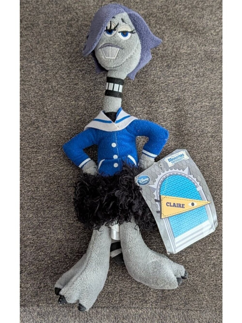 Disney Pixar Monsters University Claire Plush Doll - Gray & Blue 12" Collectible